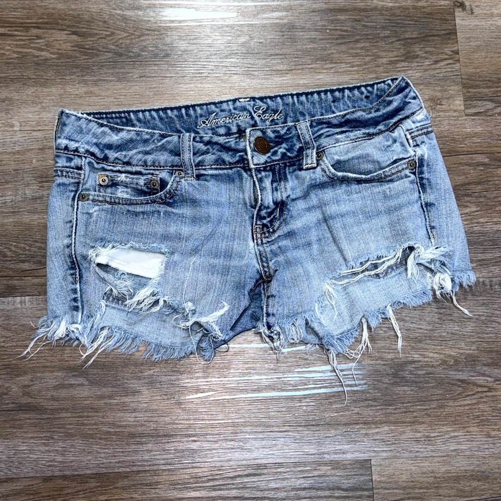 American Eagle Outfitters Cut Off Shorts Womens 2 Denim Frayed Hem Distressed